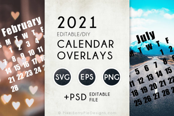 2021 Vector Calendar Overlay Templates and DIY 2021 Calendar Months