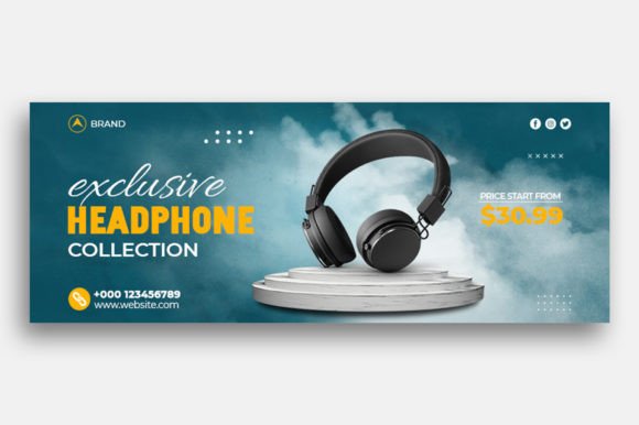 HeadPhone Sale Facebook Cover: A Professional Design Template for Your Business