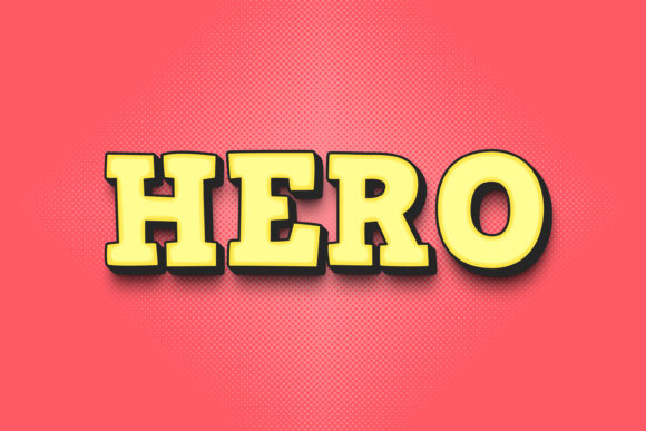 Hero - 3D Text Style Effect PSD